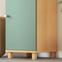 HOMCOM Meuble de salle de bain meuble de rangement 2 placards 2 compartiments ouverts étagères réglables 30 x 30 x 166 cm, vert(m-9)