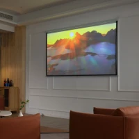HOMCOM Beamer Leinwand 244 x 183 cm 120 Zoll 4:3/ 16:9 Projektionsleinwand Manuell für Heimkino(m-2)