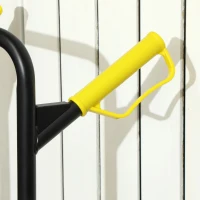 Durhand Carrinho de Escada Dobrável 120 Kg 6 Rodas Carrinho de Mudança em Aço com Cordas Telescópicas 44x38x106,5cm Amarelo(m-5)