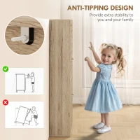 HOMCOM 12-Shoe Flip Drawer Storage Cabinet - Brown Wood-Effect(m-7)