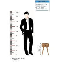 Solid Mango Wood Mini Bedside Table with Single Drawer, Oak-ish Finish, Durable Desk for Discreet Storage, 30L x 30W x 49H cm, Brown(m-3)