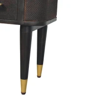 Solid Mango Wood Belmont Bedside Cabinet with Spacious Drawer and Hand-Finished Details, Table for Bedroom, 35L x 45W x 46H cm, Brown(m-5)