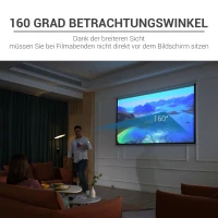 HOMCOM Beamer Leinwand 244 x 183 cm 120 Zoll 4:3/ 16:9 Projektionsleinwand Manuell für Heimkino(m-5)