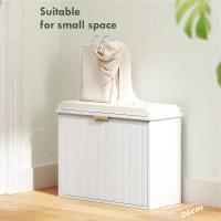 HOMCOM Elegant Six Shoe Bench, with Top Seat - White(m-4)