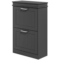 HOMCOM Sapateira 2 Portas Basculantes Prateleiras Ajustáveis para Entrada Corredor 54x24x82,5 cm Preto(m-8)