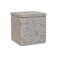 5-Piece Marble Bathroom Accessory Set with Timeless Design, Hand-finished Artisan Pieces with Versatile Styling, 7.5L x 7.5W x 19H cm, White(m-5)