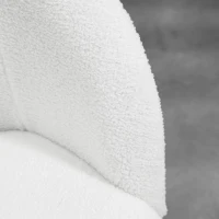 HOMCOM Conjunto de 2 Cadeiras de Sala de Jantar com Encosto em Tecido Efeito Lã Bouclê Pernas em Aço 55x62x80 cm Branco Preto(m-5)