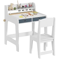 AIYAPLAY Art Table and Chair Set for children, Kids Art Desk and Chair Set with Storage Shelf and Drawers(m-10)