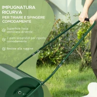 Outsunny Rullo per Prato da 63L di Capacità con Lama Raschiante, in Metallo, 123x58x40 cm, Verde Scuro(m-4)