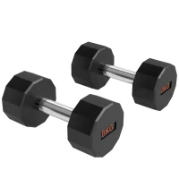 SPORTNOW Dumbbells Weights Set with 12-Sided Shape and Non-Slip Grip for Men Women Home Gym Workout, 2 x 8kg(m-11)