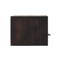 Solid Wood Wall-Mounted Nightstand with Shelf for Space-saving Storage, Hand-finished Floating Unit with Drawer, 32L x 45W x 25H cm, Brown(m-10)