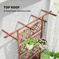 Outsunny Wooden Trellis Planter Box, Raised Garden Bed to Grow Vegetables, Herbs and Flowers, Orange(m-5)