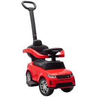 AIYAPLAY Carro Andador 2 em 1 para Crianças Land Rover Discovery com Buzina Pega de Empurrar e Barra Removíveis 84x40x94,5 cm Vermelho(m-1)