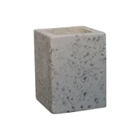 5-Piece Marble Bathroom Accessory Set with Timeless Design, Hand-finished Artisan Pieces with Versatile Styling, 7.5L x 7.5W x 19H cm, White(m-6)