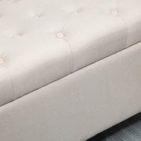 HOMCOM Banco de Arrumação Puff para Sala Ponta Da Cama Baú de Arrumação para Sala Quarto Entrada 100x40x44 cm Creme(m-5)