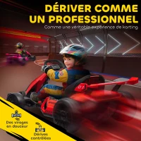 HOMCOM Kart électrique pour enfants moteur 2 x 150W batterie 24 V 120 x 76 x 53,5 cm rouge(m-4)