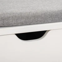 HOMCOM Banco para Sapatos com Almofada de Assento Compartimentos Abertos e Gaveta 101x29x47,5 cm Branco e Cinza(m-4)