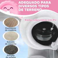 AIYAPLAY Elefante Elétrico com Música Bateria 6V com Toque Suave Rodas Silenciosas de PU e Pedal 74x34x51 cm Cinzento(m-6)