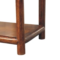 Solid Mango Wood Regency Nightstand with Drawer and Open Shelf, Hand‑finished Table for Living Room, 35L x 45W x 50H cm, Brown(m-5)