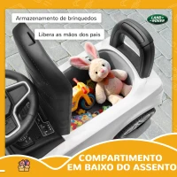 AIYAPLAY Carro Andador para Crianças  com Licença de Land Rover com Armazenamento Buzina Sons de Motor 65,5x28x42 cm Branco(m-7)