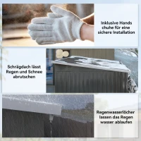 Outsunny Metalen Tuinschuur voor Opslag van Tuingereedschap, met Venster, Brede Deur, 260 x 177 x 190 cm, Donkergrijs(m-7)