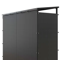 Outsunny Abrigo para Lenha Exterior Suporte 2000 Kg com Capa Protetora Impermeável 185x62x184 cm Preto(m-5)