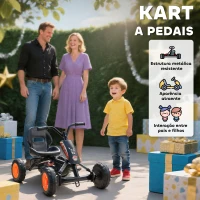 AIYAPLAY Kart a Pedais Go-Kart com Rodas PP Estrutura de Aço Carga 30 kg para Crianças 2-5 Anos 84x54x56 cm Preto(m-4)