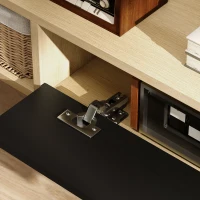 HOMCOM Móvel de Tv Suspenso 120 cm Móvel para Televisão Até 50" Gaveta Basculante 2 Prateleiras 120x24x16cm Madeira Natural e Preto(m-5)