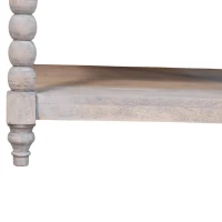 Solid Mango Wood Coffee Table with Open Storage Slot, Side Table with Durable Hand-Finished Circular Design, 80L x 80W x 45H cm, Beige(m-4)