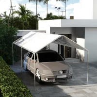 Outsunny Toile de remplacement pour carport 3 x 6 m avec 48 élastiques à boules (housse uniquement, cadre non inclus)(m-10)