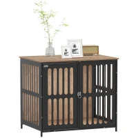 PawHut Dog Crate Furniture with Anti-Chew Resistant Mesh, Anti-Escape Single Door, for Medium Dogs, 80 x 55 x 72 cm(m-11)