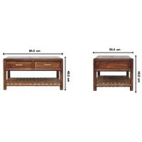 Solid Mango Wood Regency Woven Console Table with 4 Drawers, Desk for Display and Easy Organisation, 55L x 85W x 45H cm, Brown(m-3)