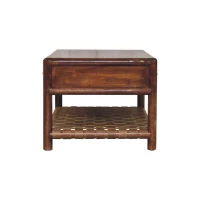 Solid Mango Wood Regency Woven Console Table with 4 Drawers, Desk for Display and Easy Organisation, 55L x 85W x 45H cm, Brown(m-8)