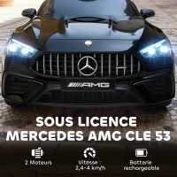 AIYAPLAY Voiture électrique enfants Mercedes AMG CLE 53 12V 2 moteurs télécommande parentale 2,4G 99 x 55 x 43 cm noir(m-4)