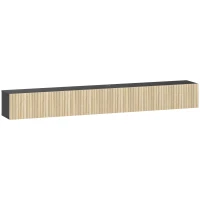 HOMCOM Móvel de Tv Suspenso 140cm Móvel para Tv Até 72" 2 Portas Basculantes 140x25x22cm Madeira Natural e Preto(m-1)
