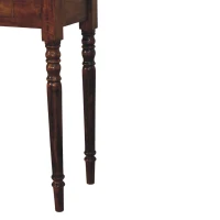 Solid Mango Wood 3-Drawer Console with Turned Legs, Ample Storage, Desk for Generous Organisation and Built to Last, 35L x 110W x 80H cm, Brown(m-5)