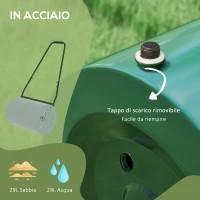 Outsunny Rullo per Prato da 63L di Capacità con Lama Raschiante, in Metallo, 123x58x40 cm, Verde Scuro(m-7)