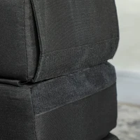 HOMCOM 1‑sitziger Klappsessel faltbar, Kissen inklusive, für Gäste, Wohnzimmer, kleine Räume, Belastung 120 kg, schwarz(m-5)