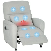 HOMCOM Fotoliu Reclinabil cu Masaj și Încălzire în Cinilă Gri(m-11)