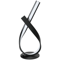 HOMCOM Lâmpada de Mesa Design Contemporâneo Lâmpada de Mesa Design Espiral 21x15x43 cm Alum. Preto Led Branco Quente