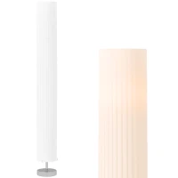 HOMCOM Candeeiro Coluna de Pé Moderno Luz Suave 40 W 14x14x120 cm Inox Branco(m-7)