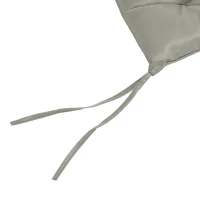 Outsunny Lot de 2 coussins, 98 x 50 cm coussins de chaise avec liens, housse en tissu, 8cm d'épaisseur Gris clair(m-5)