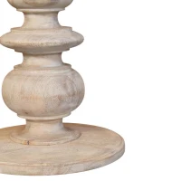 Solid Mango Wood Accent Table with Eco‑Conscious 100% Solid, Hand‑Finished Circular Desk with Durable Construction, 38L x 38W x 60H cm, Beige(m-5)