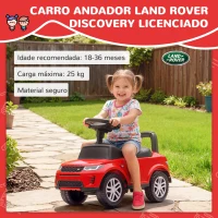 AIYAPLAY Carro Andador para Crianças  com Licença de Land Rover com Armazenamento Buzina Sons de Motor 65,5x28x42 cm Vermelho(m-4)