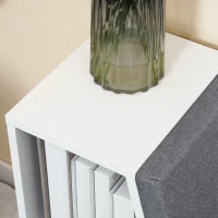 HOMCOM Bookcase Storage Shelf with Cushioned Reading Seat, Bookshelf Storage Cabinet for Study Living Room, White(m-10)