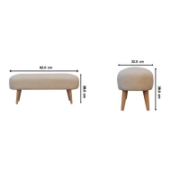 Solid Wood Upholstered Boucle Hallway Bench with 100% Solid Mango Wood, Hand-finished Seat for Smooth Traffic Flow, 32L x 92W x 38H cm, Brown(m-3)