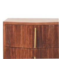 Solid Wood Harper Bedside Table with Eco-Conscious Durable Build, Bedside Cabinet with 2 Smooth-Gliding Drawers, 40L x 42W x 55H cm, Brown(m-7)