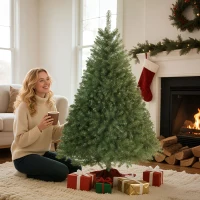 HOMCOM Künstlicher Weihnachtsbaum, 150 cm, klappbare Äste, Metallständer, vielseitig, Grün(m-2)