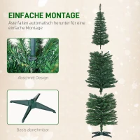 HOMCOM Weihnachtsbaum künstliche Künstliche Tanne Christbaum, inkl Ständer Weihnachtsstern 2,1 m, Grün(m-6)