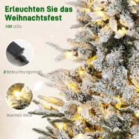 HOMCOM Künstlicher Weihnachtsbaum, schneebedeckter Look, 100 LEDs, 8 Modi, Kunststoff(m-5)